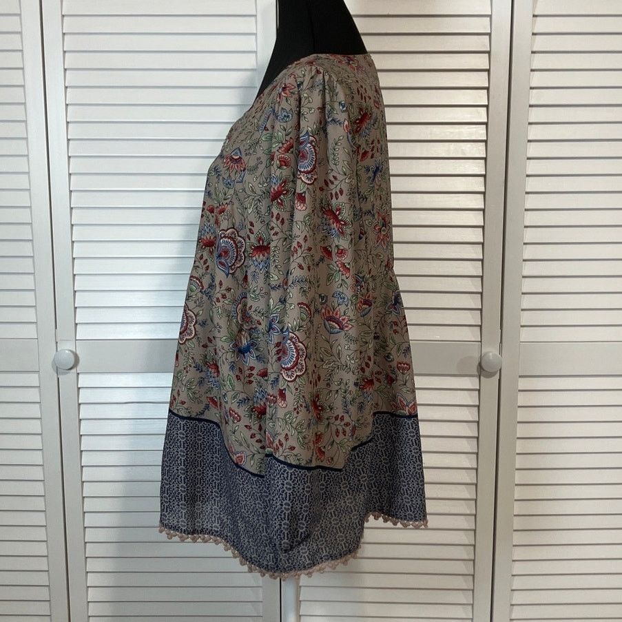 Other Vintage America Boho Floral Flowy Tassel Tunic Blouse XL Size XL / US 12-14 / IT 48-50 - 2 Thumbnail