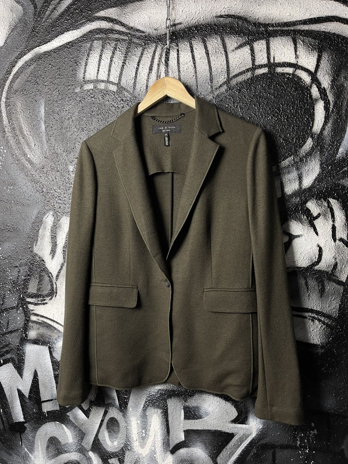 Rag & Bone Rag & Bone New York Wool Single Button Olive Blazer Women’s Size M / US 6-8 / IT 42-44 - 1 Thumbnail