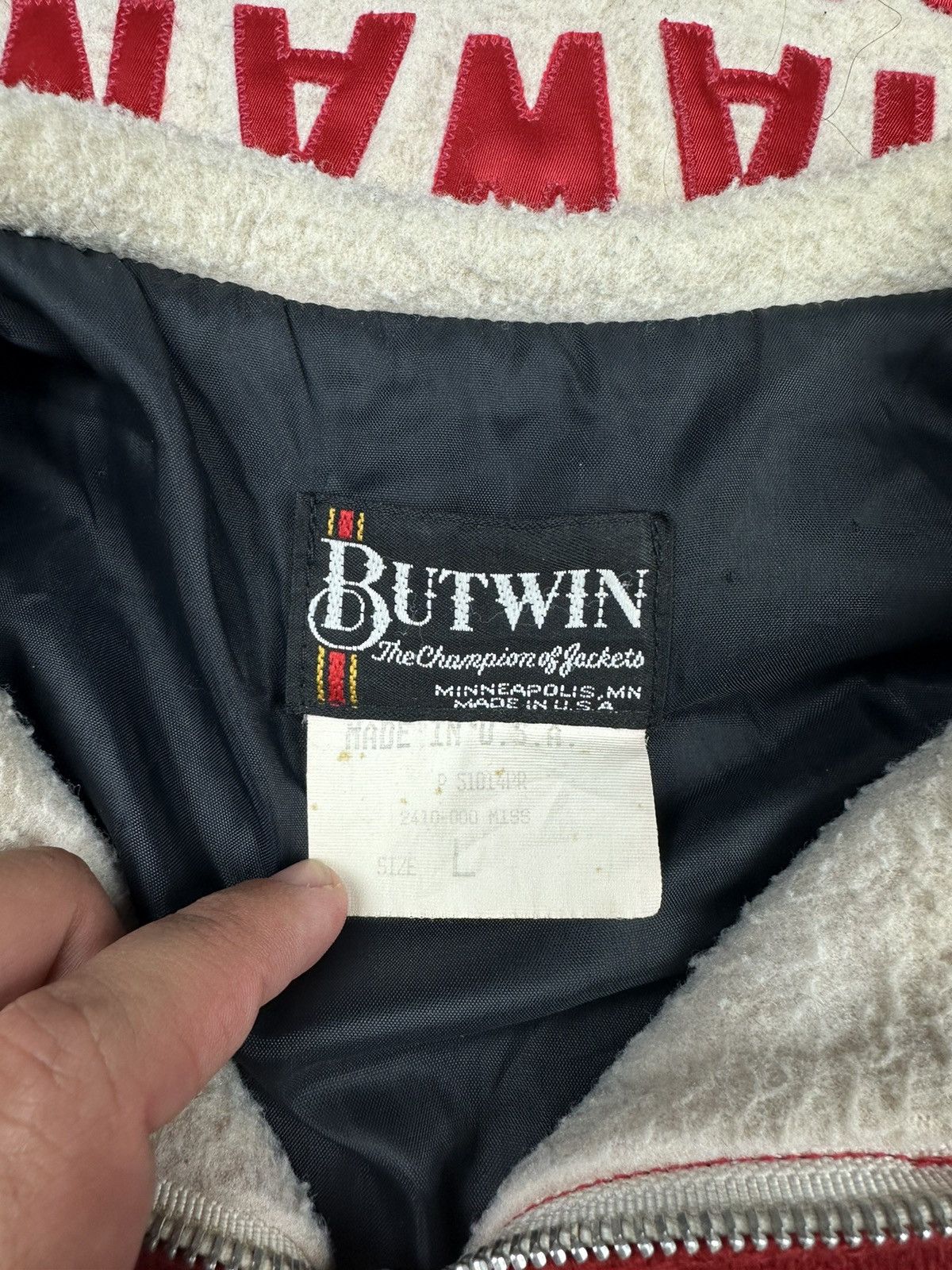 Vintage 80s Butwin Vintage Jessie Varsity Wool Jacket Size US L / EU 52-54 / 3 - 7 Thumbnail
