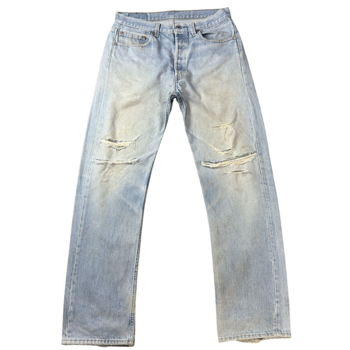 Levi's Vintage Clothing Vintage Heavy Destroyed Grunge Levis 501 Dirty Washed Denim Size US 33 - 1 Thumbnail