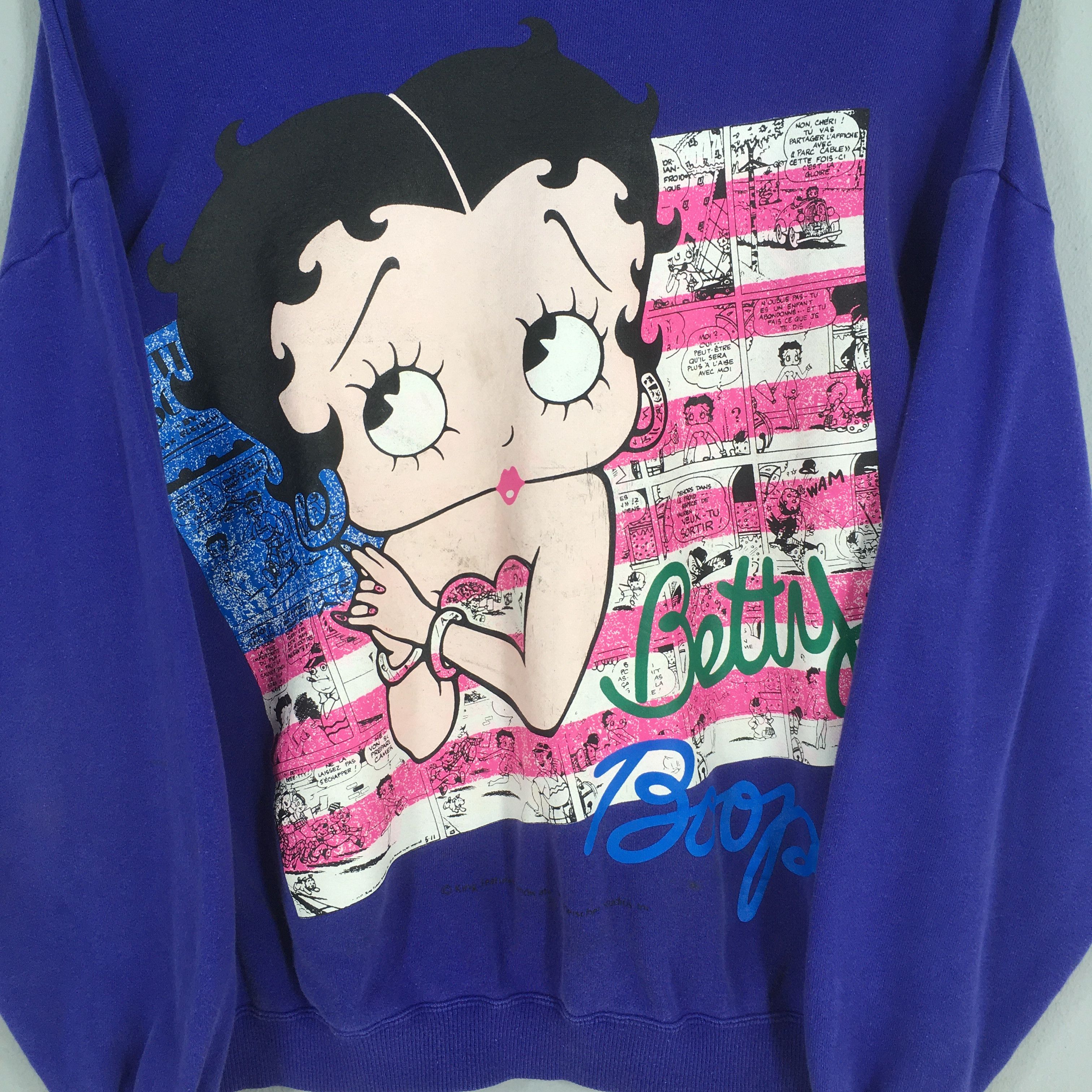 Cartoon Network × Vintage Vintage 90s Betty Boop Purple Sweatshirt Medium Size US M / EU 48-50 / 2 - 2 Thumbnail