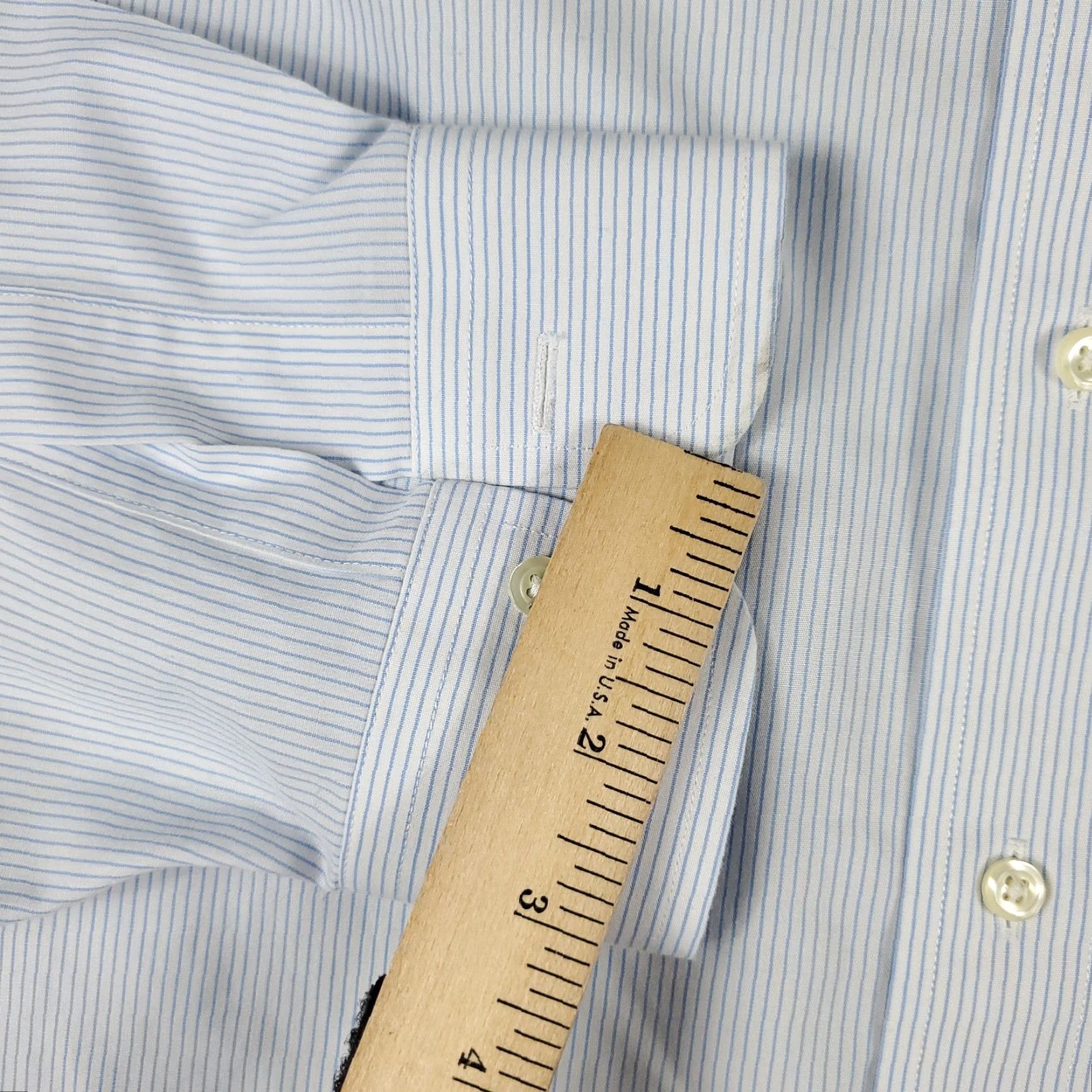 Brooks Brothers Brooks Brothers Dress Shirt Mens 18 Blue Striped Long Sleeve Button Up Size 48R - 3 Thumbnail