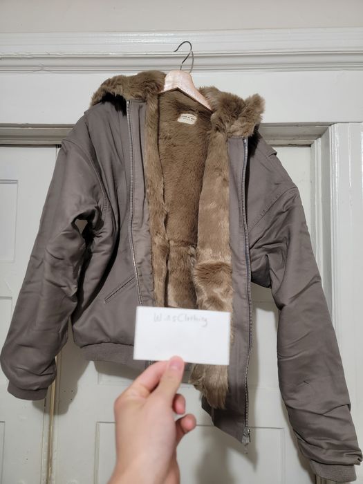 Fear of God Faux Fur God Grey Bomber Jacket Sixth Collection | Grailed