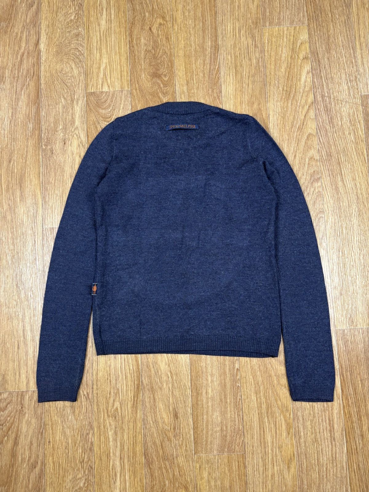 Jean Paul Gaultier × Vintage Jean Paul Gaultier Vintage 3-D knitted Logo JPG Sweater Y2K Size XS / US 0-2 / IT 36-38 - 8 Thumbnail