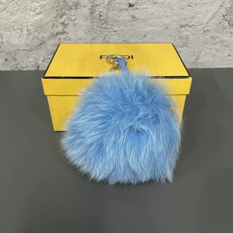 Fendi Fendi Keychain with Blue Fur Size ONE SIZE - 3 Thumbnail