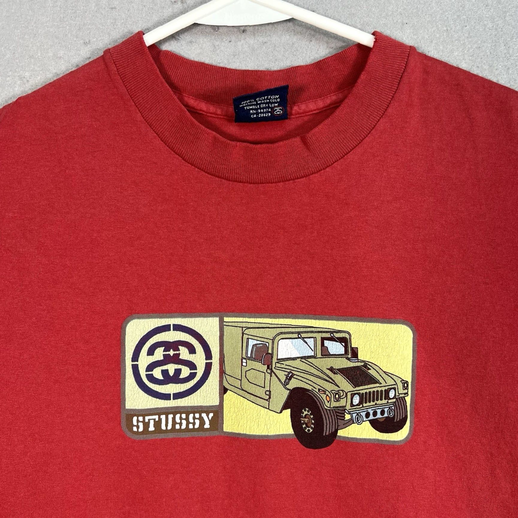 Vintage VINTAGE Stussy Military Humvee T Shirt Adult M Red Mens 90s Graphic Tee Shirt Mens Size US M / EU 48-50 / 2 - 2 Thumbnail
