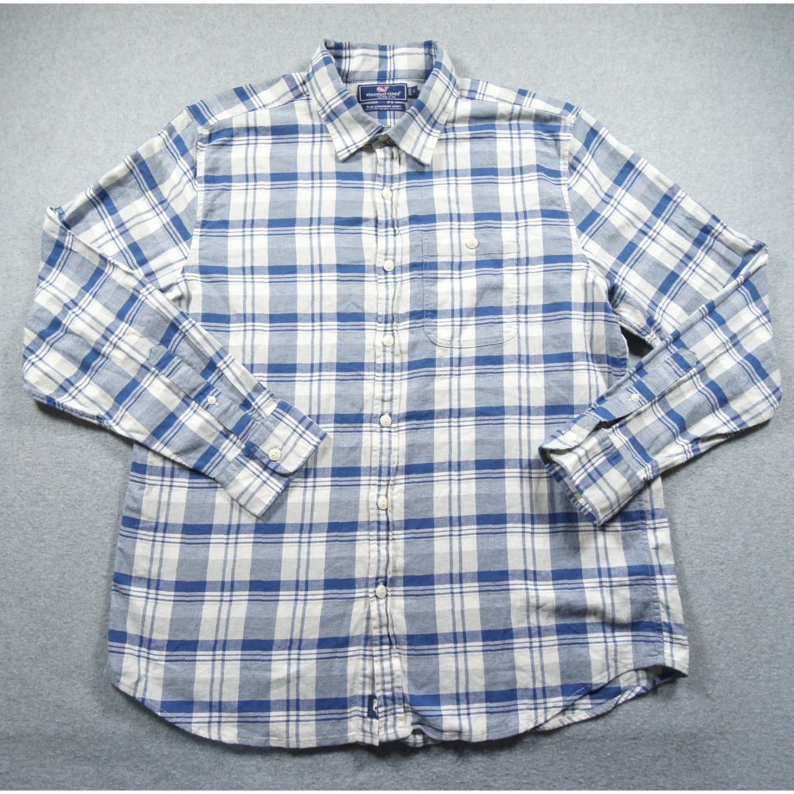 Vineyard Vines Vineyard Vines Shirts Mens Large Blue Button-Down Slim Longshore Stretch Plaid Shirts Size US L / EU 52-54 / 3 - 2 Thumbnail