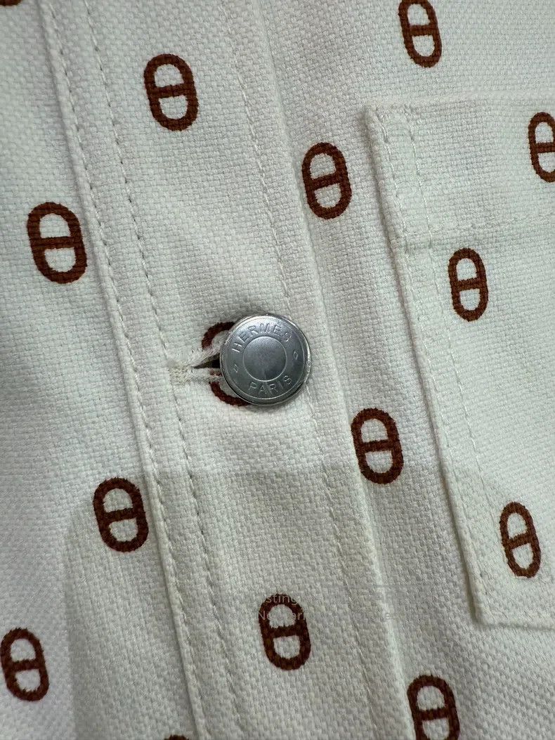 Hermes Hermes White Pig Nose Dress with Full Print of Pig Nose Lo Size XS / US 0-2 / IT 36-38 - 4 Thumbnail