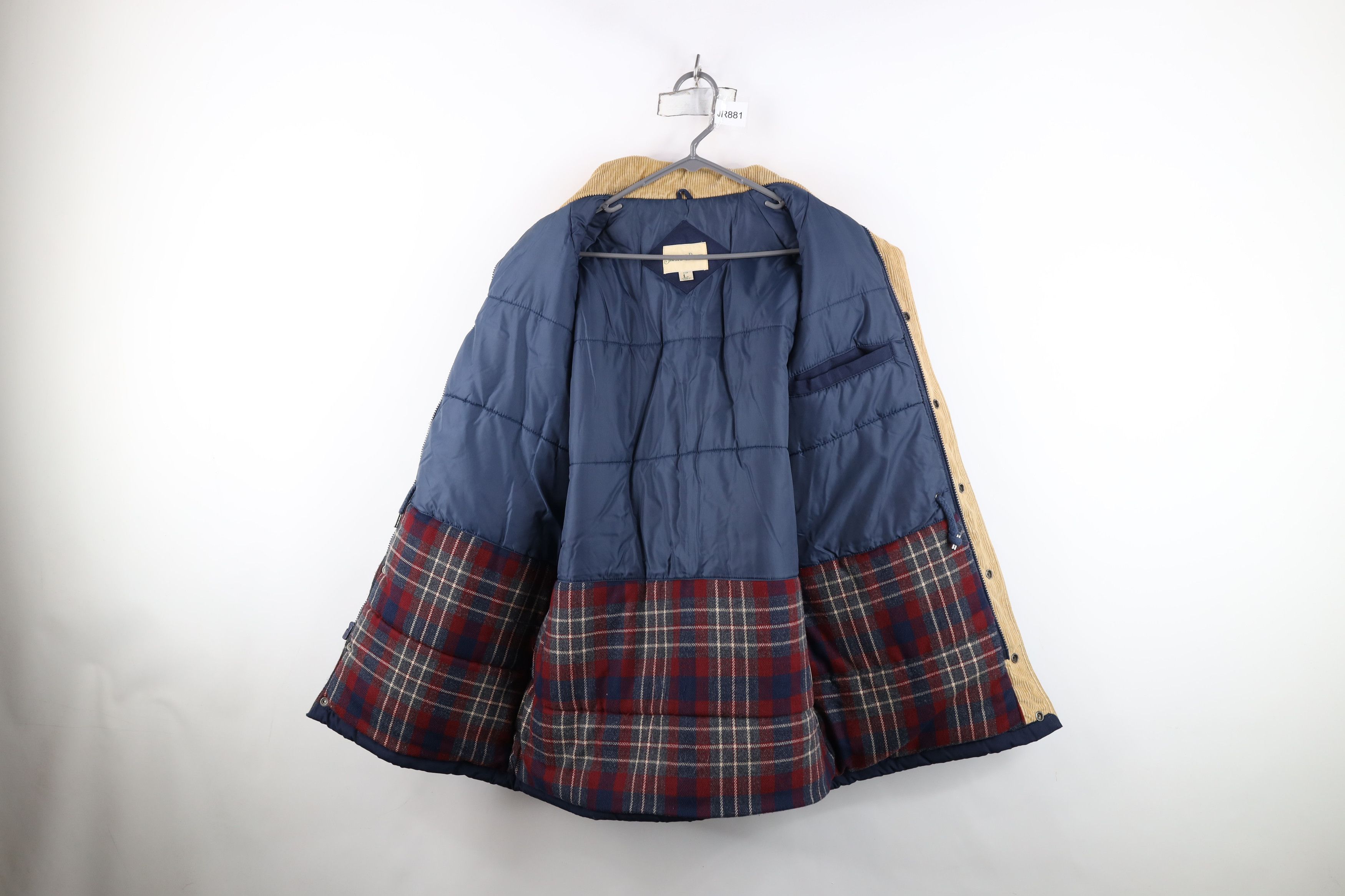 Vintage Vintage 90s Streetwear Corduroy Puffer Parka Jacket Blue Size US L / EU 52-54 / 3 - 11 Thumbnail
