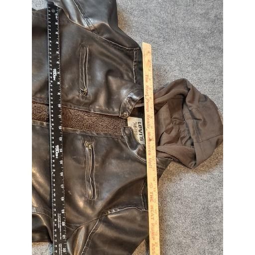 Levi's Vintage Levis Mens Y2K Dark Brown Pleather Biker Jacket Sz M Size US M / EU 48-50 / 2 - 10 Thumbnail