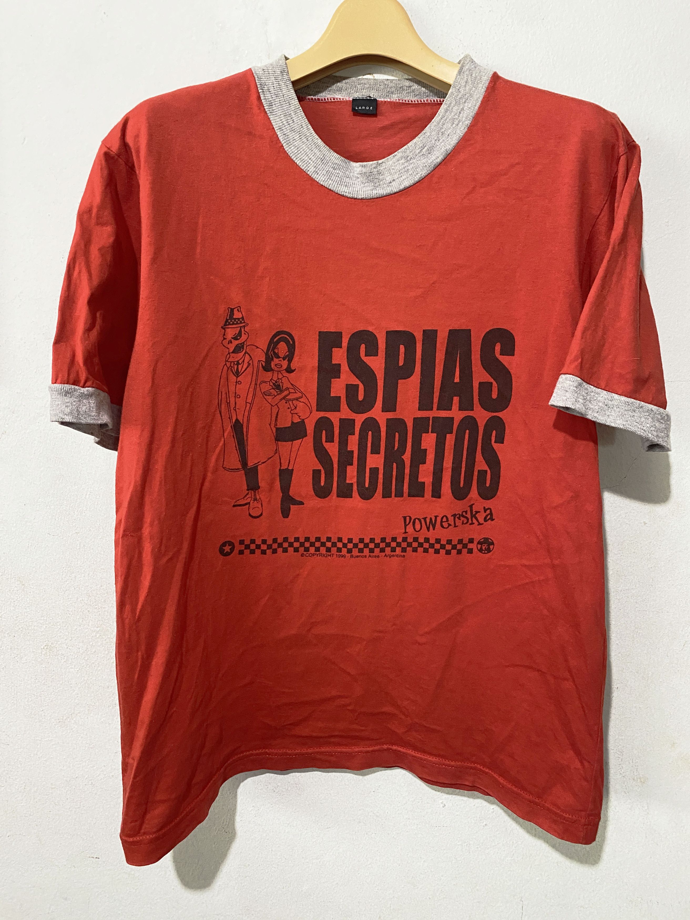 Band Tees × Vintage Vintage 1999 Espias Secretos band Ringer Tee Size US S / EU 44-46 / 1 - 1 Thumbnail