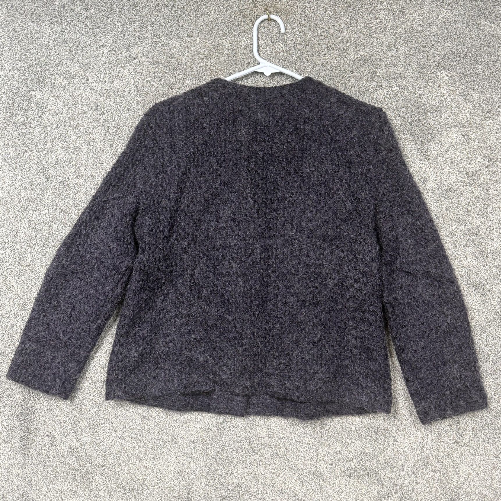 Vintage VINTAGE Alfred Dunner Cardigan Sweater Womens 10P Petite Purple Fuzzy Knit Size L / US 10 / IT 46 - 7 Thumbnail