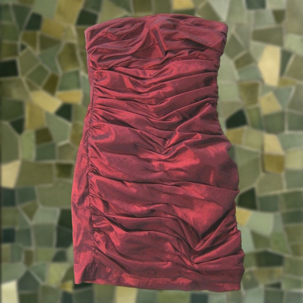 Jessica McClintock Vintage Jessica McClintock Red Satin Ruched Sleeveless Prom Cocktail Dress 6/M Size M / US 6-8 / IT 42-44 - 1 Thumbnail