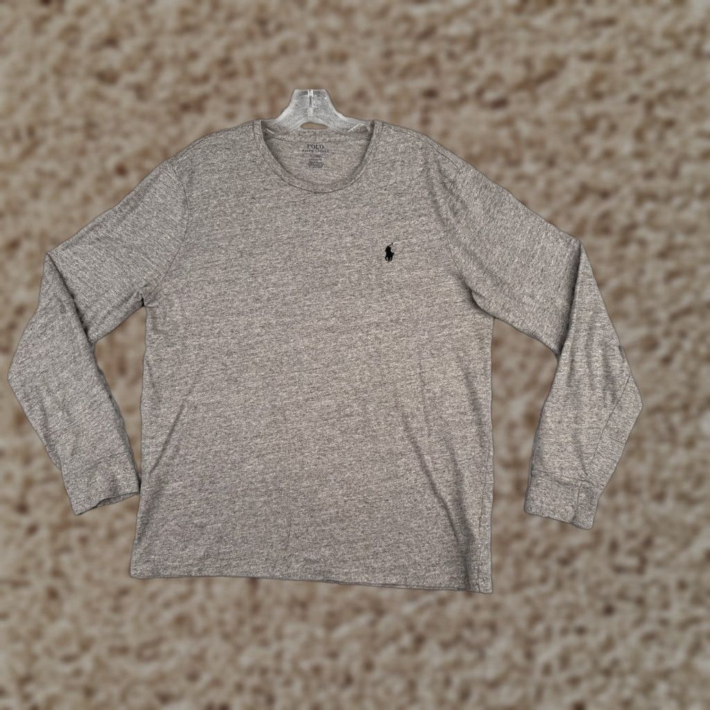Polo Ralph Lauren Polo Ralph Lauren Shirt Men M Gray Crew Neck Long Sleeve Cotton Jersey Logo - Regular Fit, All Seasons Size US M / EU 48-50 / 2 - 1 Thumbnail