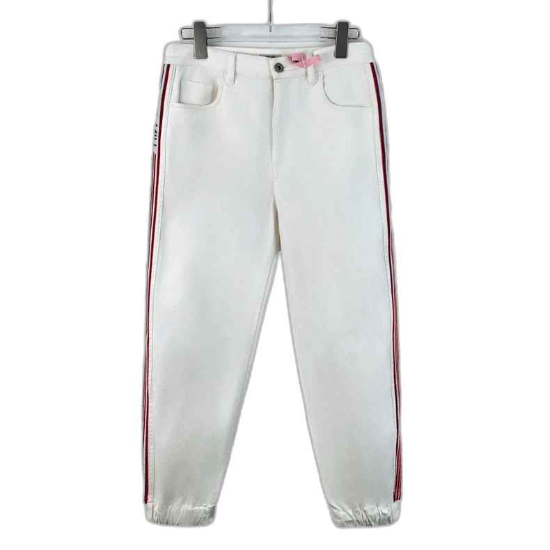 MiuMiu White Side Stripe Casual Pants