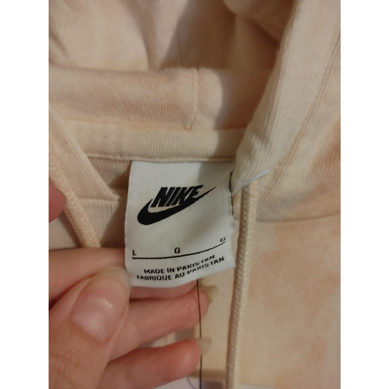 Nike Nike Womens Hoodie Oversized Tie Dye Look Pink Cream Large Size L / US 10 / IT 46 - 2 Thumbnail