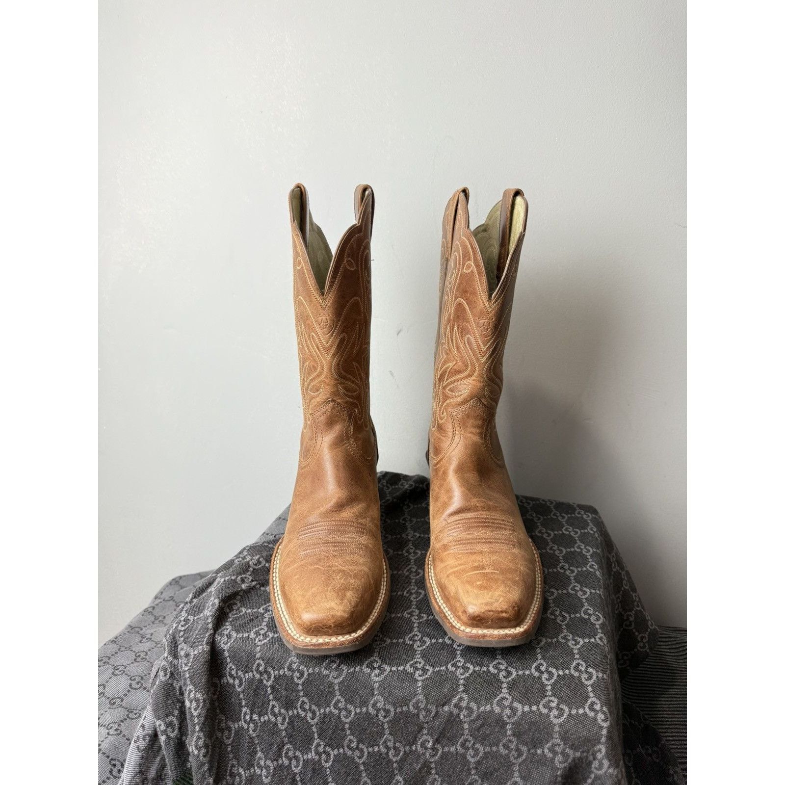 Cowboy Equipment 💥Rare! Vintage Ariat Western Leather Cowboy Boots Size US 8 / EU 41 - 3 Thumbnail