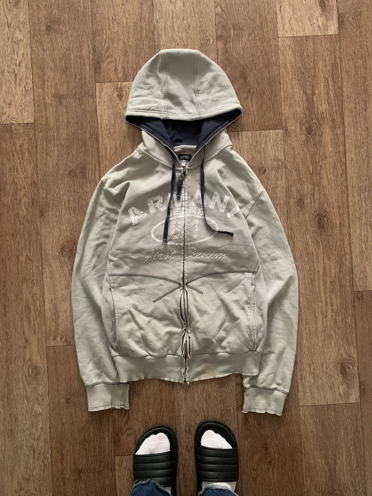 Armani × Giorgio Armani × Vintage Vintage Armani jeans Zip hoodie Size US M / EU 48-50 / 2 - 2 Thumbnail