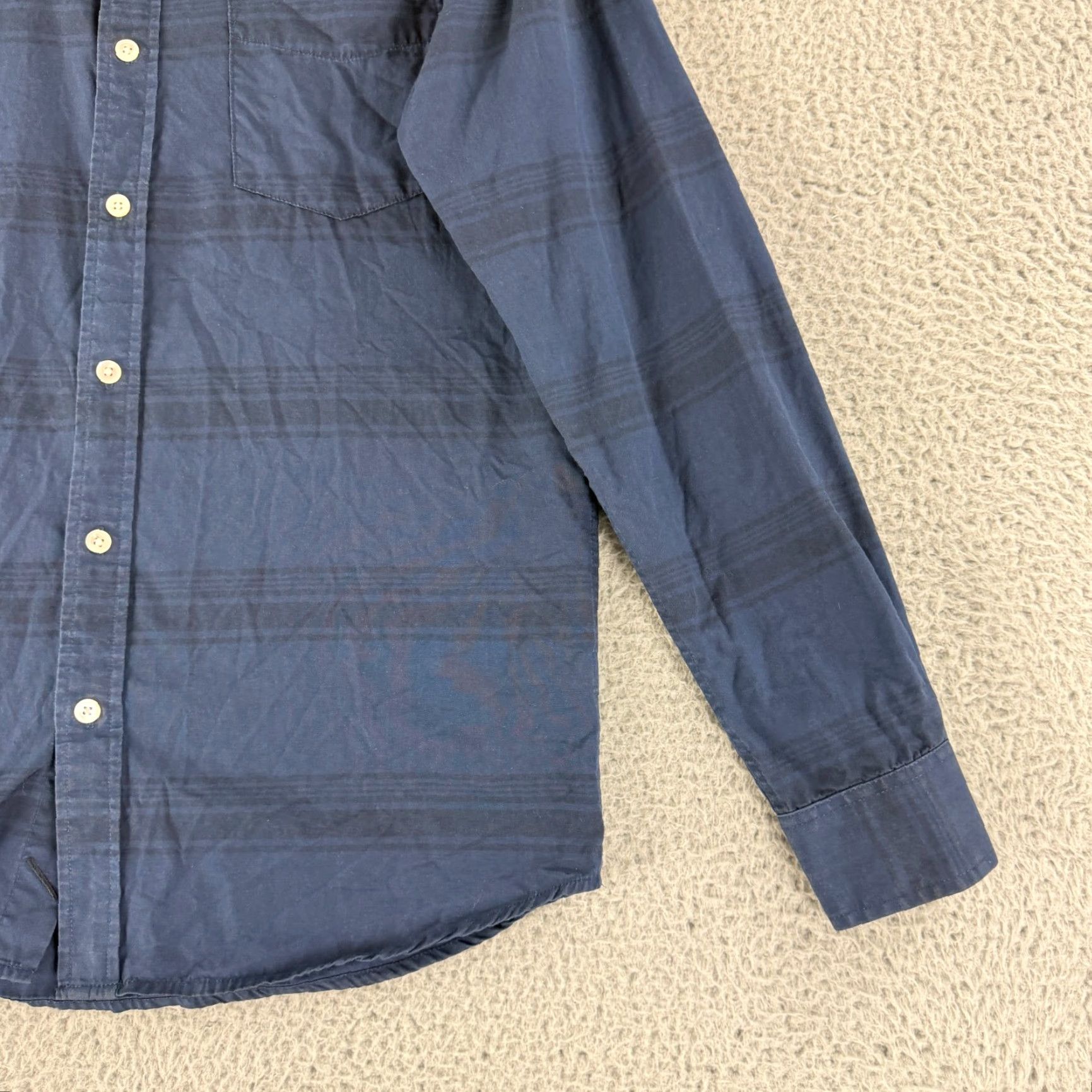 Saturdays NYC Saturdays NYC Button-Up Shirt Mens Small Blue Stripe Long Sleeve 100% Cotton Size US S / EU 44-46 / 1 - 5 Thumbnail