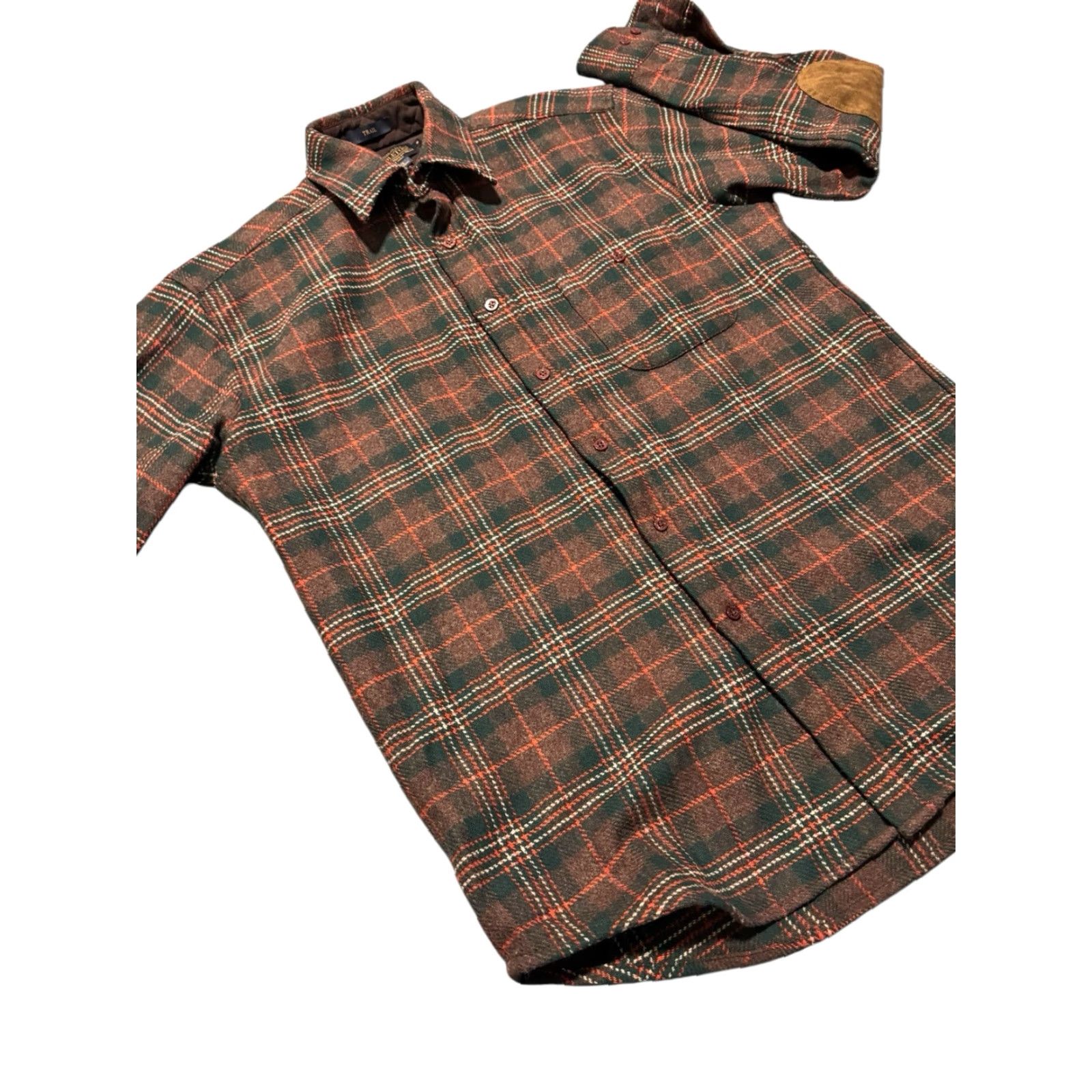 Pendleton Pendleton Trail Shirt Wool Plaid Multi Brown Flannel Suede Elbow Patches Men S Shirt Size S Size US S / EU 44-46 / 1 - 5 Thumbnail
