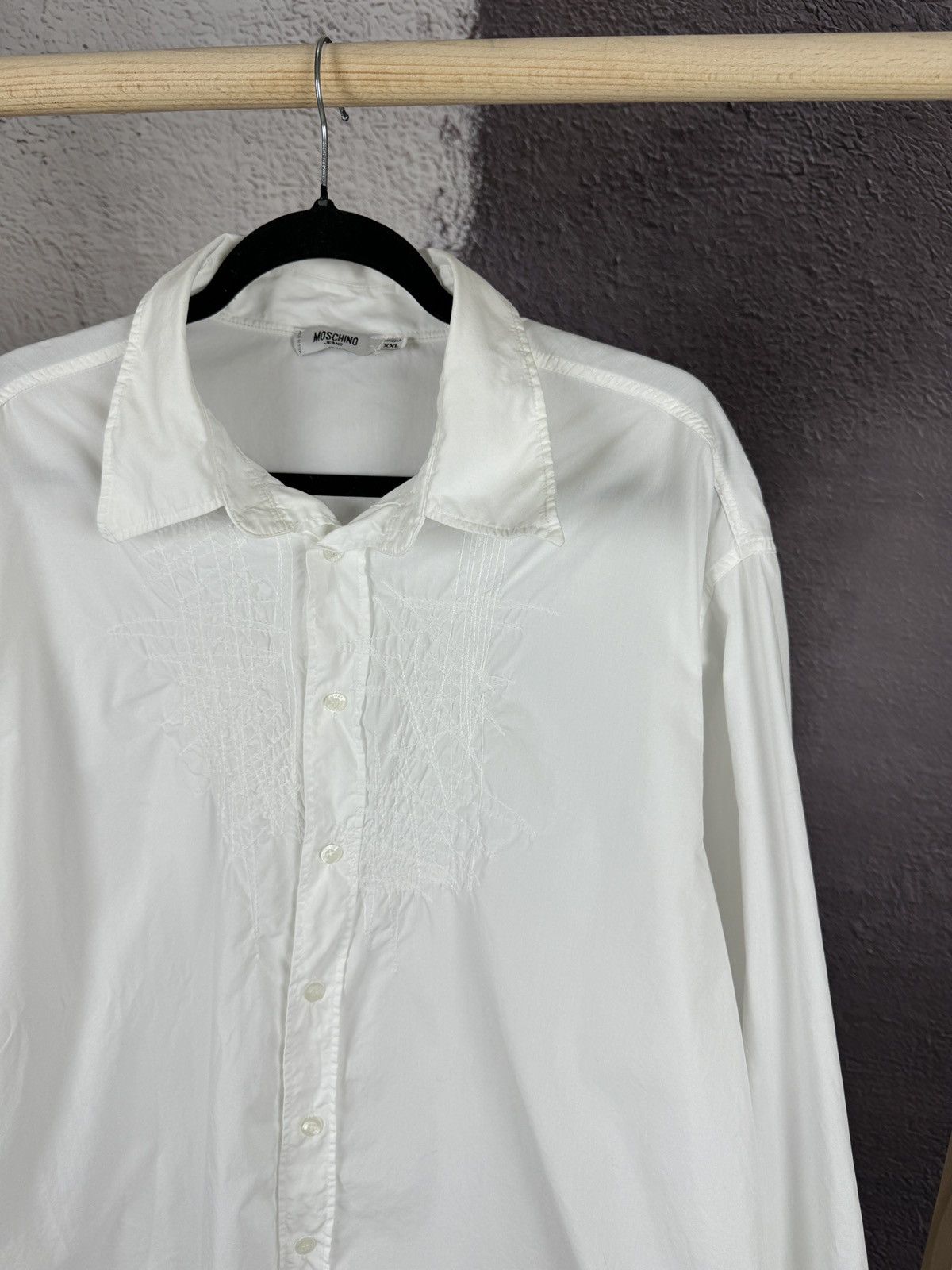 Moschino Moschino Jeans vintage designer sewn white button up shirt Size US XXL / EU 58 / 5 - 4 Thumbnail