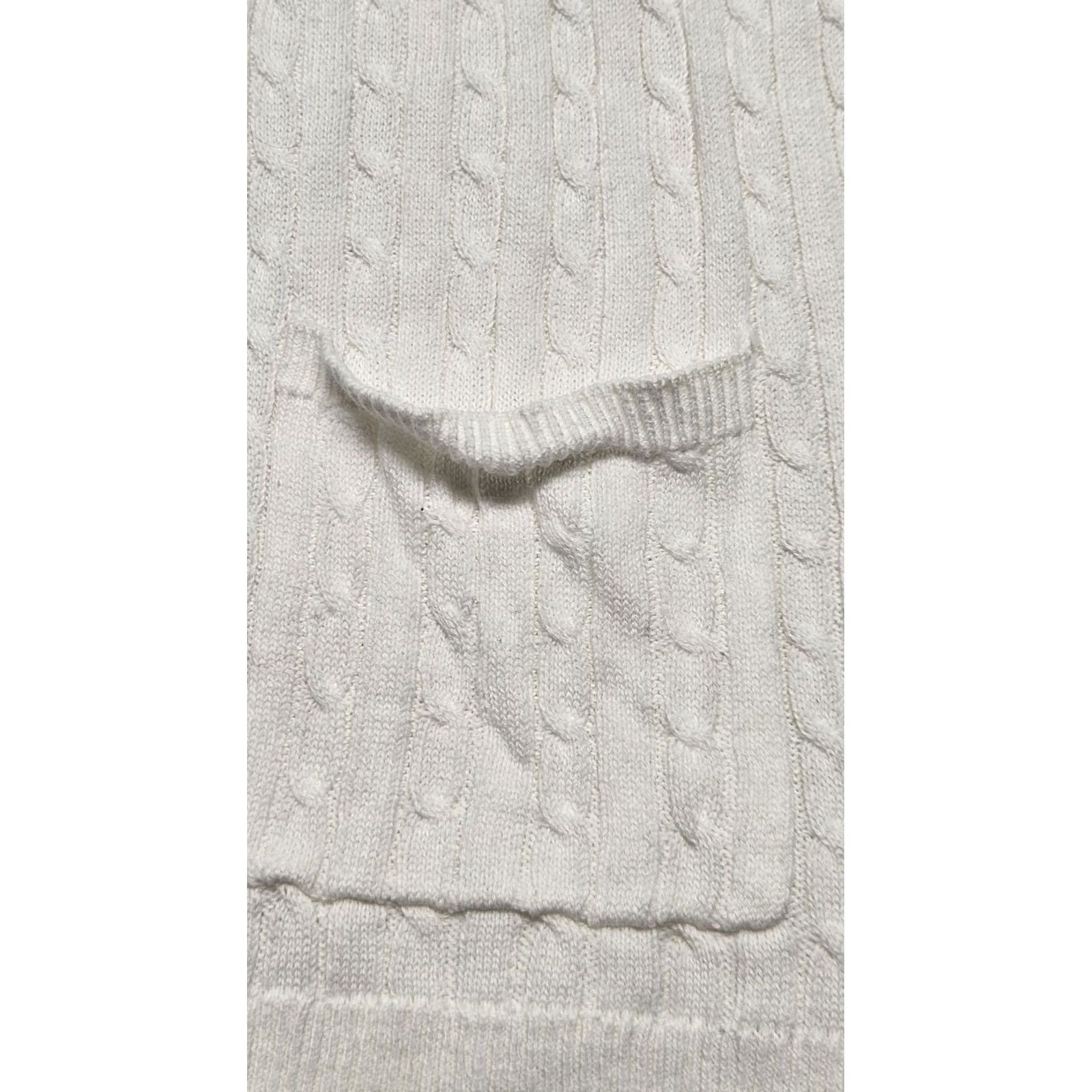 Croft & Barrow Croft & Barrow Cardigan Women’s White Open Front Cable Knit V-Neck Raglan Sleeve Small NWT Sweater Size S / US 4 / IT 40 - 3 Thumbnail