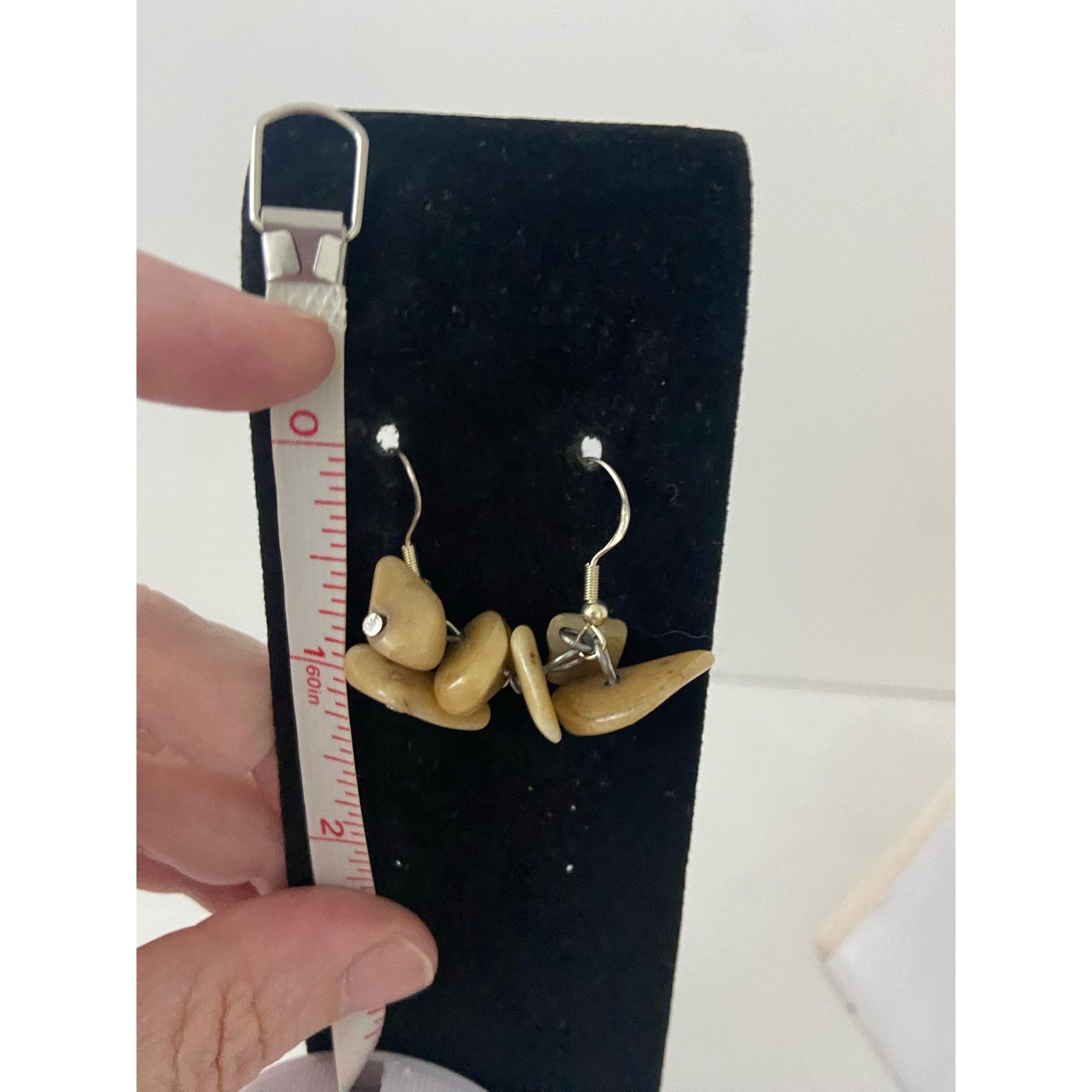 Handmade yellow jasper chip bead earrings Size ONE SIZE - 3 Thumbnail