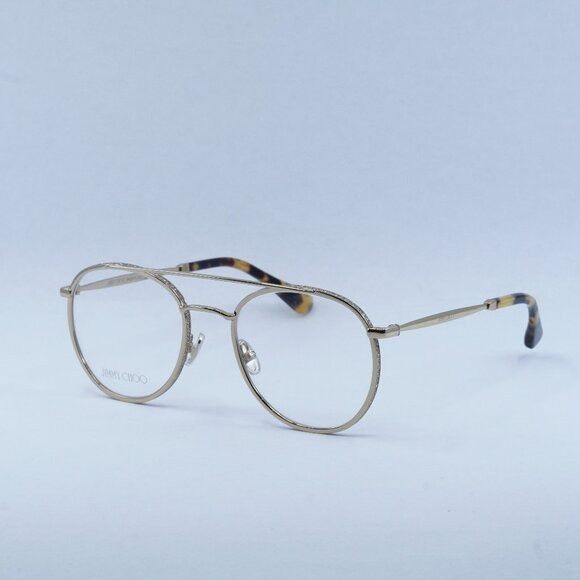 Jimmy Choo Jimmy Choo JC230 0J5G 00 Eyeglasses Gold 51mm Round Frame Size ONE SIZE - 2 Thumbnail