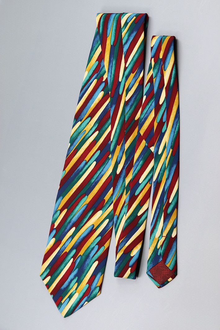 Other Tino Cosma Vintage Silk Tie – Bold Brushstroke Pattern Size ONE SIZE - 8 Thumbnail