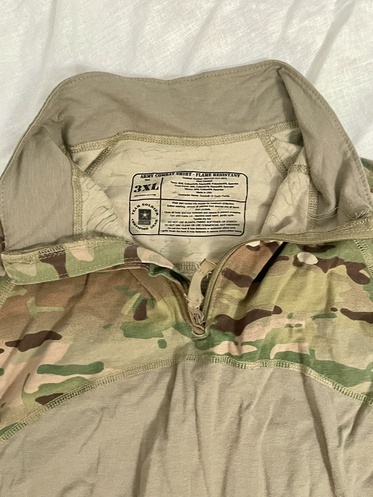 Other Army Issue 1/4 Zip Camo Combat Shirt - Flame Resistant Size US XL / EU 56 / 4 - 4 Thumbnail