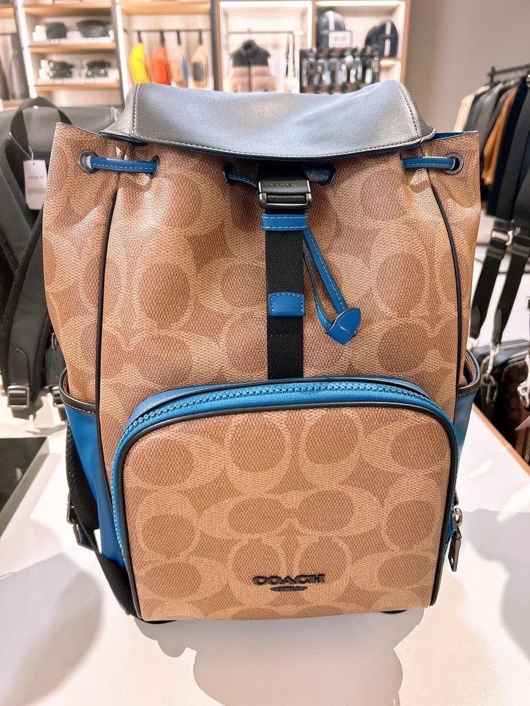 Racer Backpack In Blocked Signature Canvas CY775