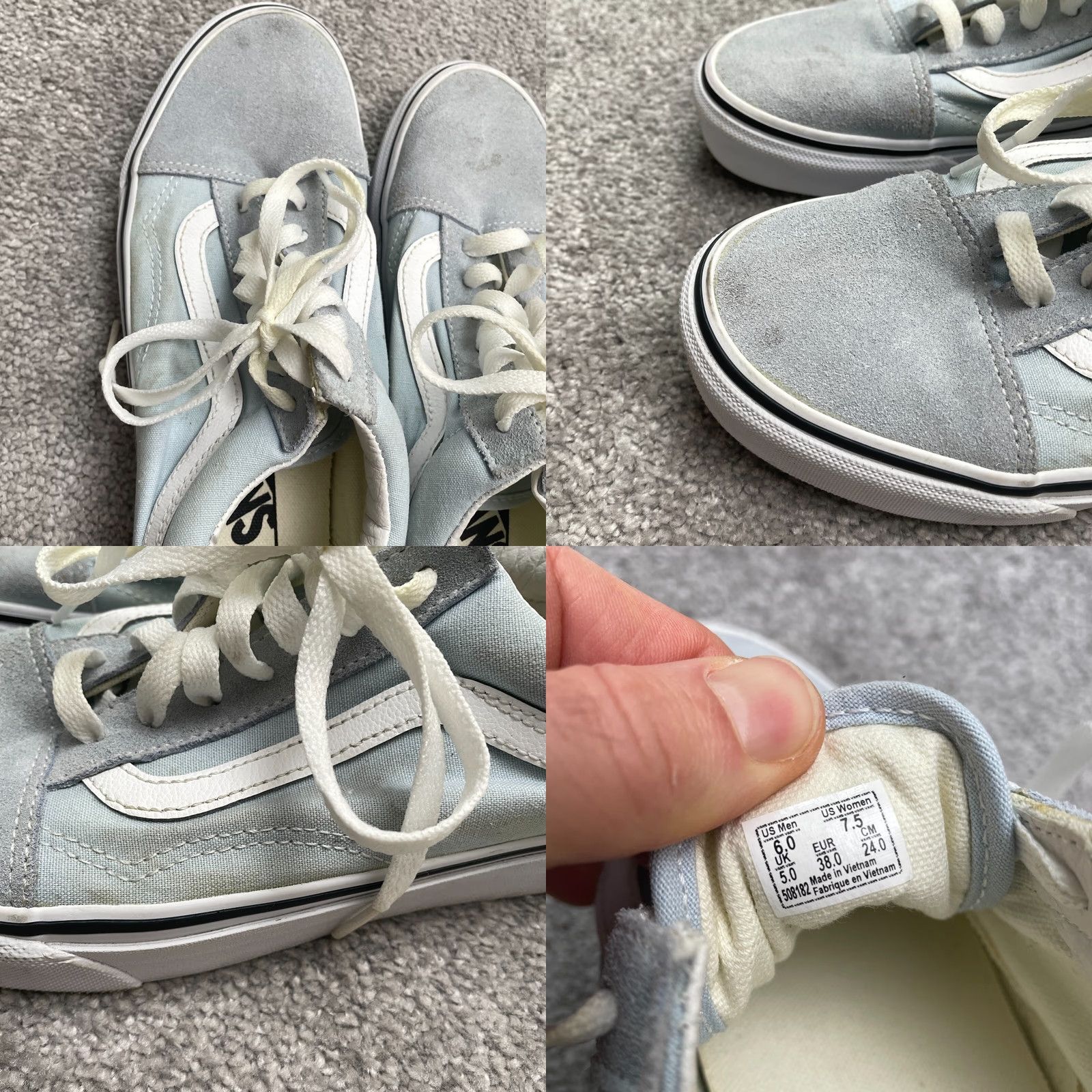 Vans VANS Old Skool Suede Leather Low Top Shoes Unisex Mens 6 Womens 7.5 Blue Casual Size M / US 6-8 / IT 42-44 - 8 Thumbnail