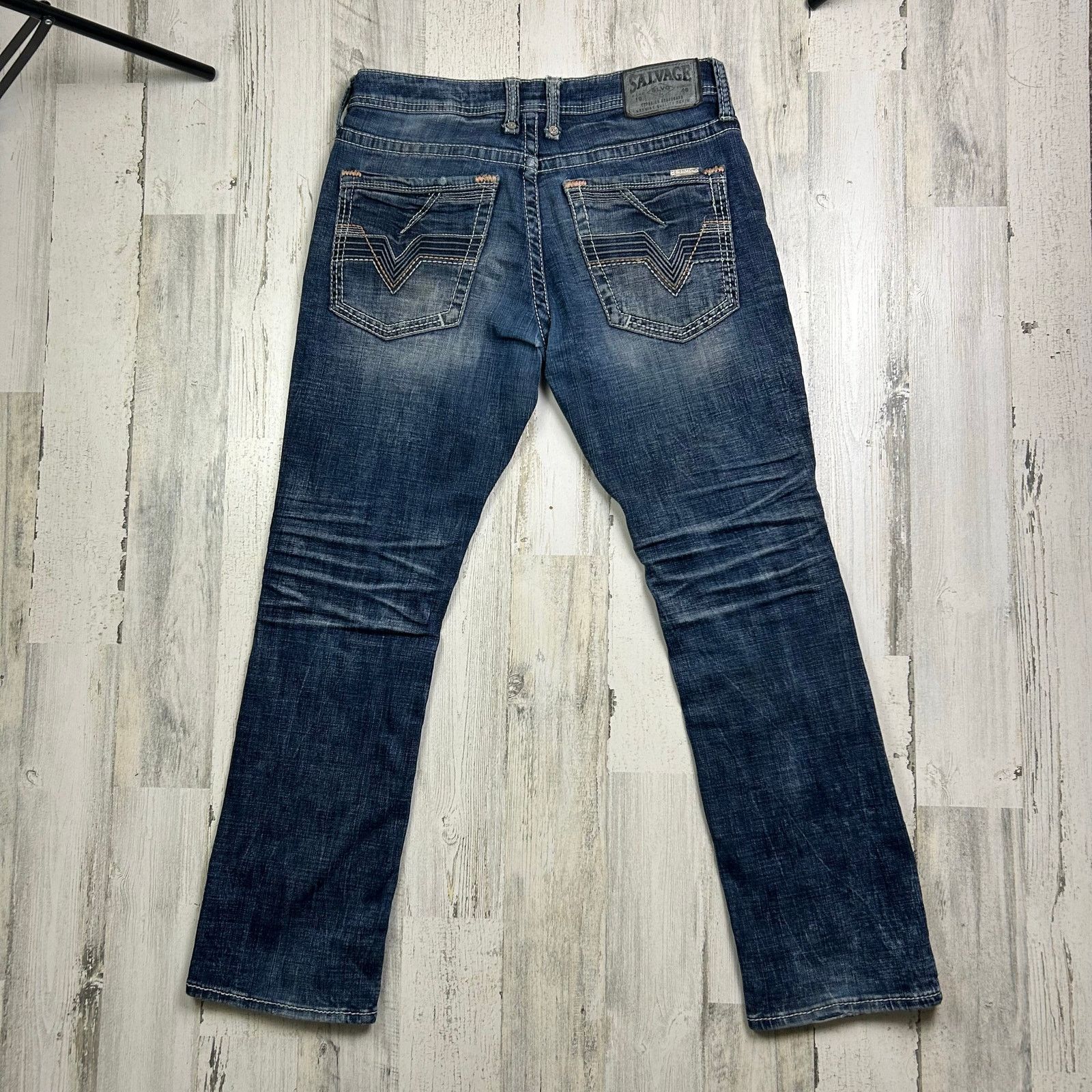 Salvage Salvage Distressed Mayhem Straight Denim Jeans Size US 32 / EU 48 - 7 Thumbnail