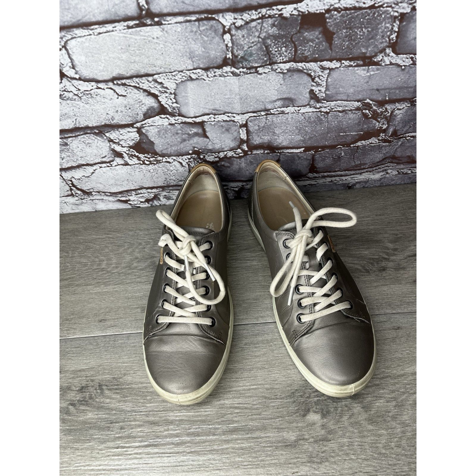 Ecco ECCO Soft 7 Stone Metallic Silver Leather Casual Sneakers Wo Size US 9 / IT 39 - 20 Thumbnail