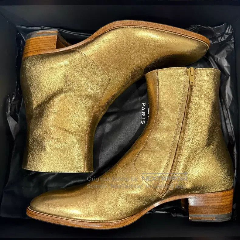 Saint Laurent Paris Saint Laurent Paris Golden Metal Pointed Boots i Size US 9 / EU 42 - 7 Thumbnail