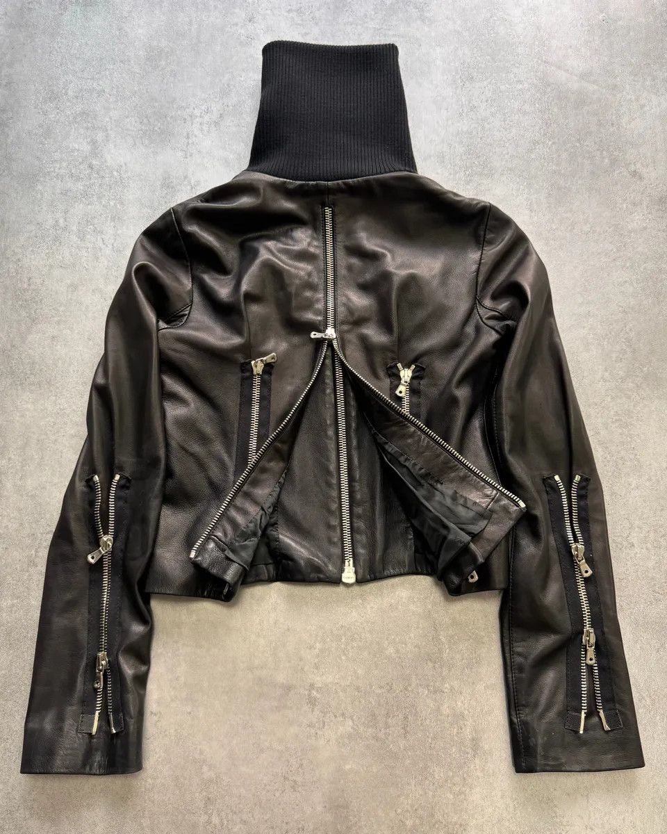 Dolce & Gabbana × Vintage AW2003 Dolce & Gabbana Multi-Zip Leather Jacket Size S / US 4 / IT 40 - 4 Thumbnail