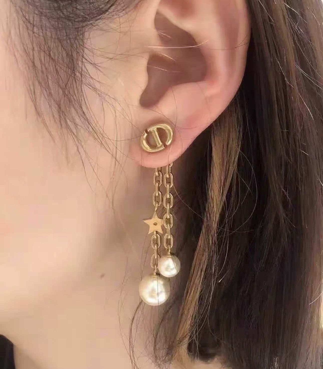 Dior Dior 99 New Classic Pearl Letter Long Stud Earrings Size ONE SIZE - 8 Thumbnail