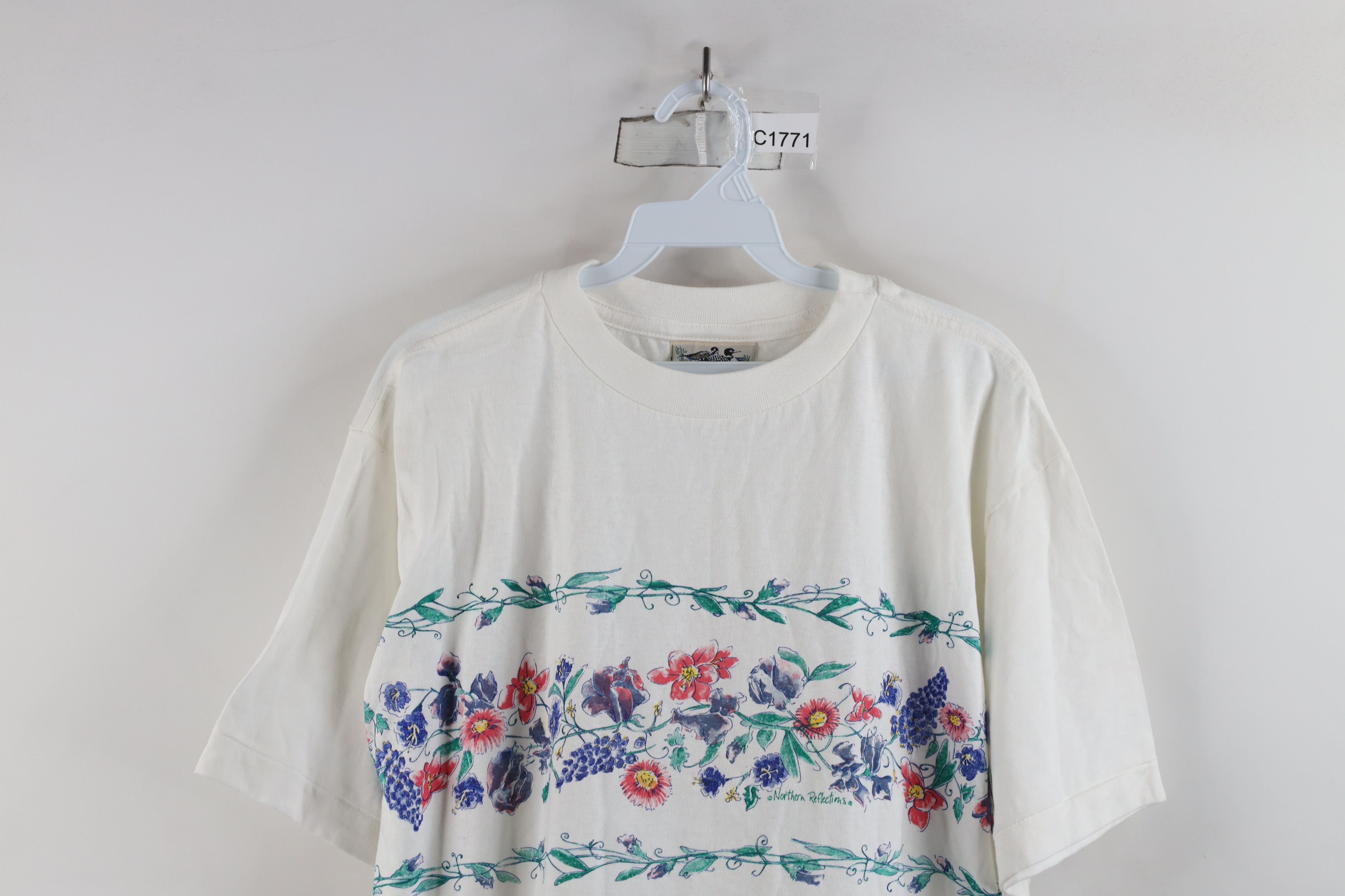 Vintage Vintage 90s Streetwear Floral Nature Short Sleeve T-Shirt Size M / US 6-8 / IT 42-44 - 2 Thumbnail