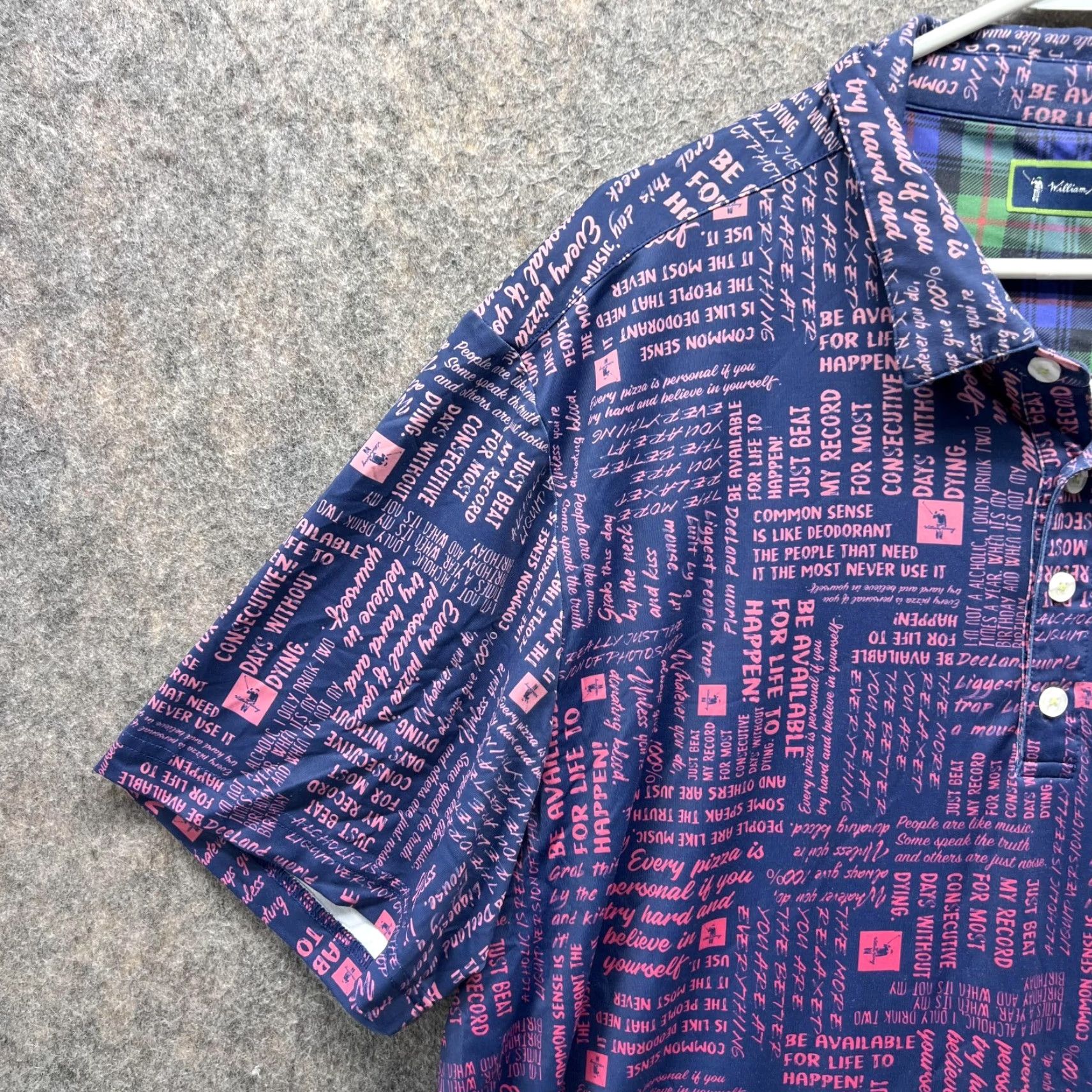 Vintage VINTAGE William Murray Polo Shirt Men XL Blue Navy Polyester All over Print Spell out Polo Shirt Men XL Blue Navy Polyester All over Print Spell out Size US XL / EU 56 / 4 - 3 Thumbnail