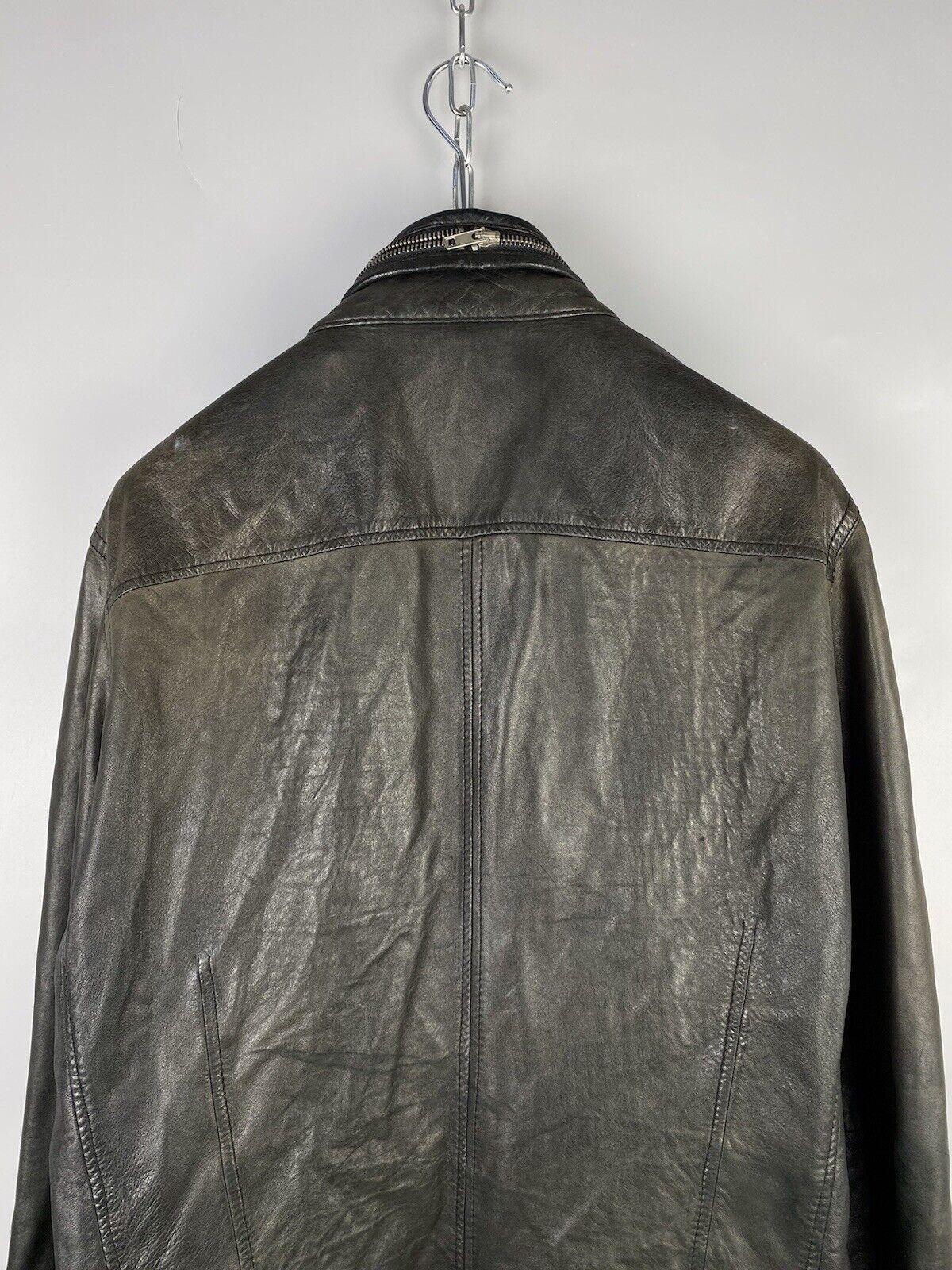 Allsaints Vintage Allsaints Mens Leather Biker Zip Bomber Jacket Size US M / EU 48-50 / 2 - 13 Thumbnail
