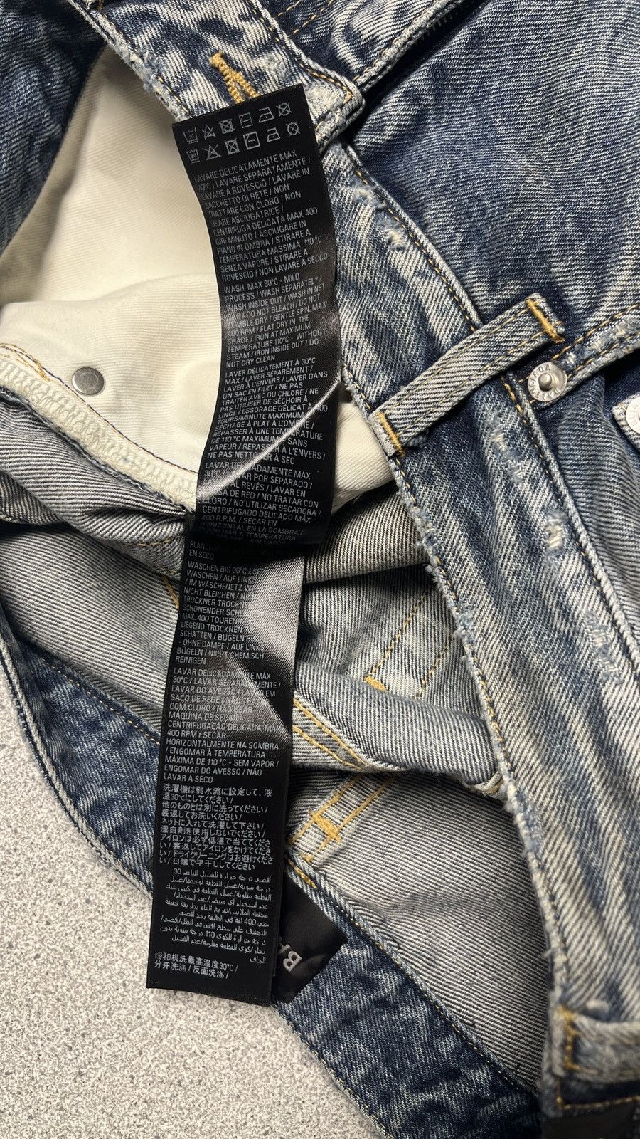 Balenciaga Balenciaga SS22 Oil Spill Mudwash Slim Fit Denims Size US 31 - 5 Thumbnail