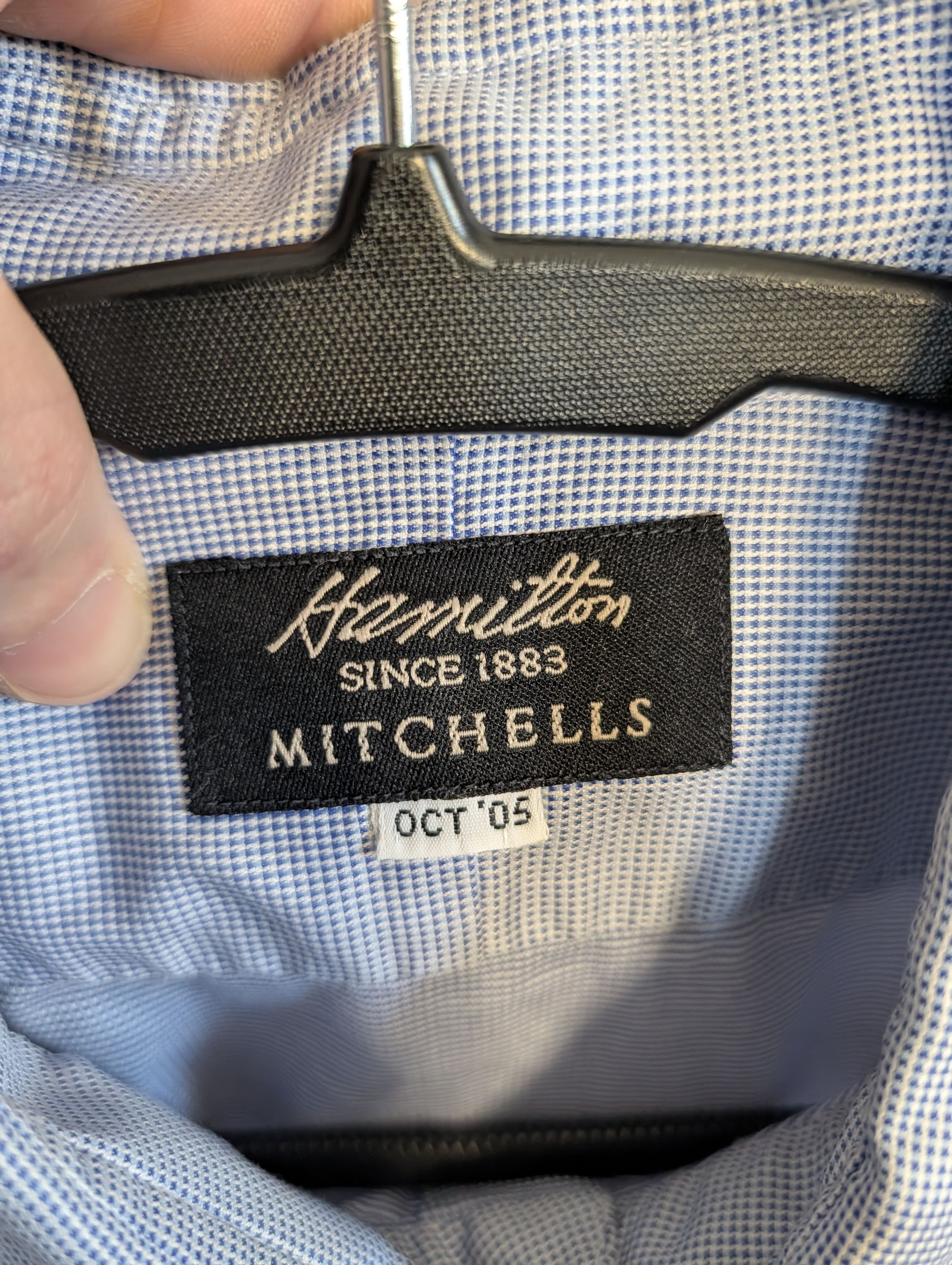 Hamilton Bespoke light blue pinpoint French Cuff MiUSA shirt Size US XXL / EU 58 / 5 - 9 Thumbnail