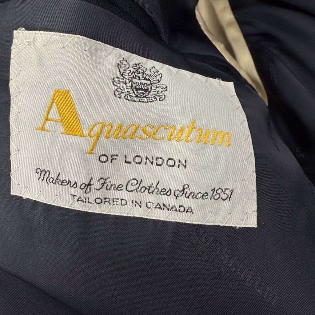 Aquascutum AQUASCUTUM Navy Blue Jacket Brass Button Luxury FLAW UK 37 s Size 38S - 9 Thumbnail