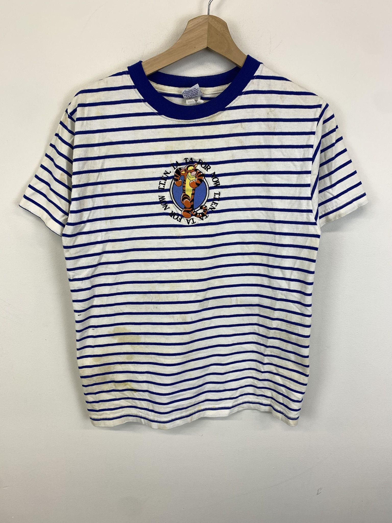 Vintage Vintage Pooh Tigger TTFN Ta Ta For Now Striped Tee Shirt Size M ...