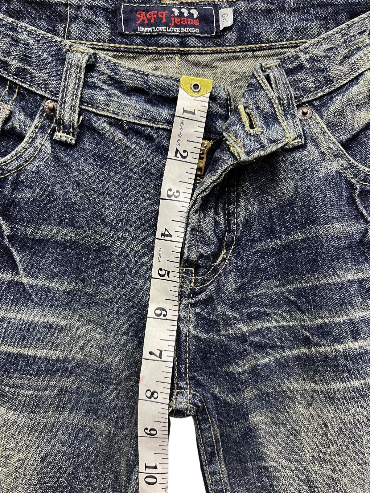 Indigo 🔥90’s AFRICA TARO Punk Whiskered Acid Wash Flare Jeans Size US 29 - 12 Thumbnail