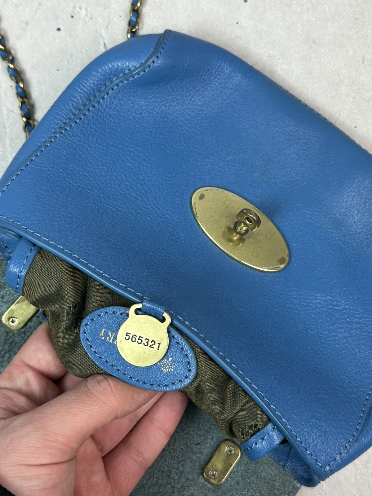 Mulberry Vintage Mulberry Leather Blue Handle Chain Mini Bag Size ONE SIZE - 12 Thumbnail