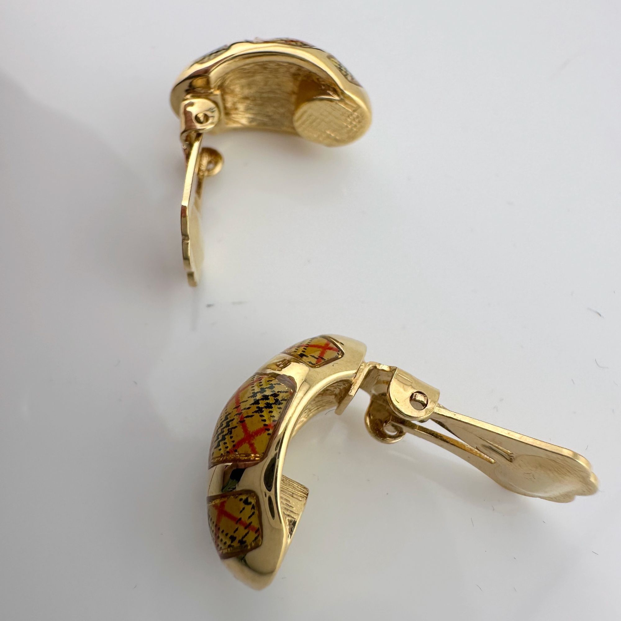 Burberry Burberrys of London Nova Check Clip On Earrings with Branded Size ONE SIZE - 10 Thumbnail