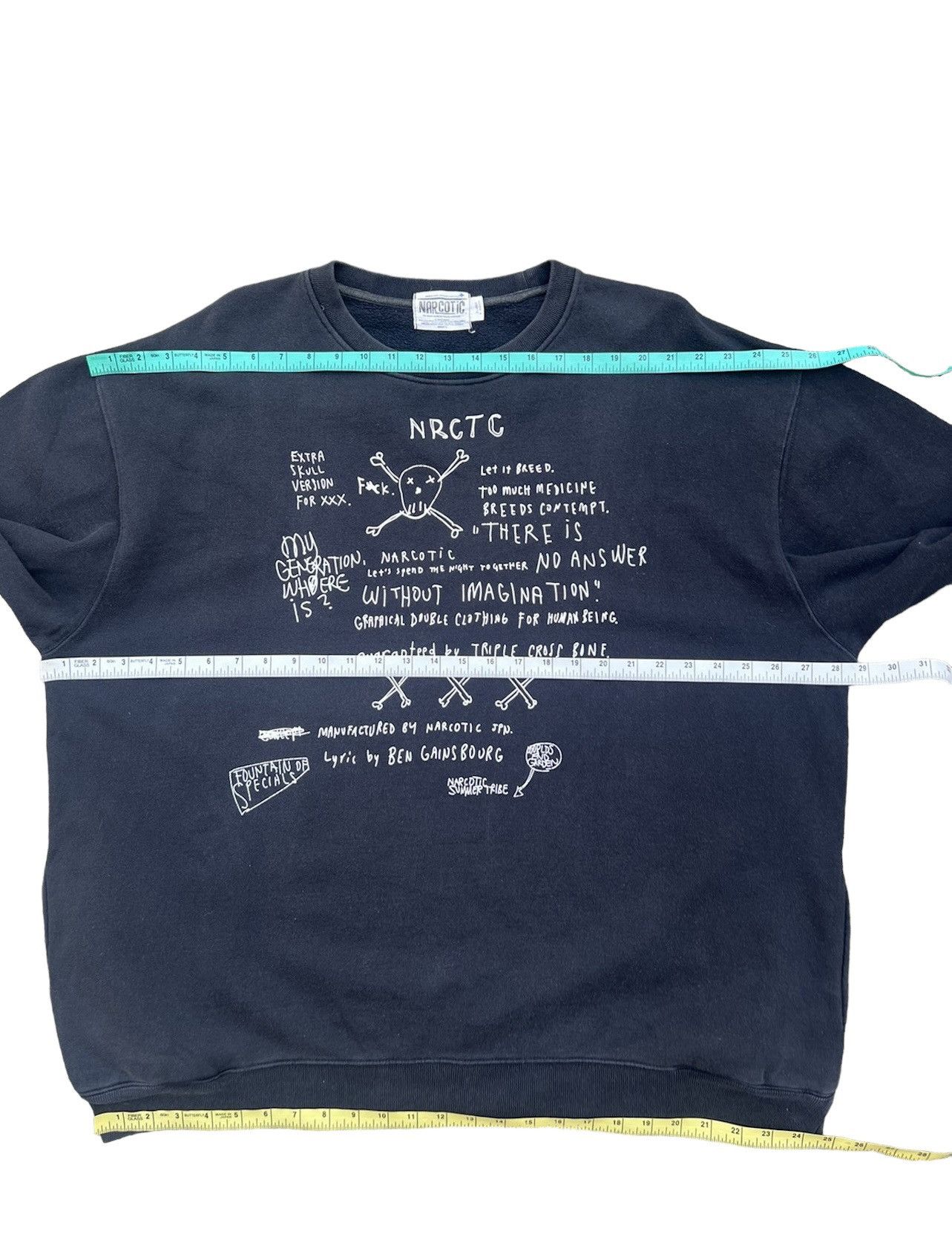 Narcotic GDC Vtg Y2K 2003 Narcotic Pop Art Faded Black Crewneck Sweater Size US XL / EU 56 / 4 - 3 Thumbnail