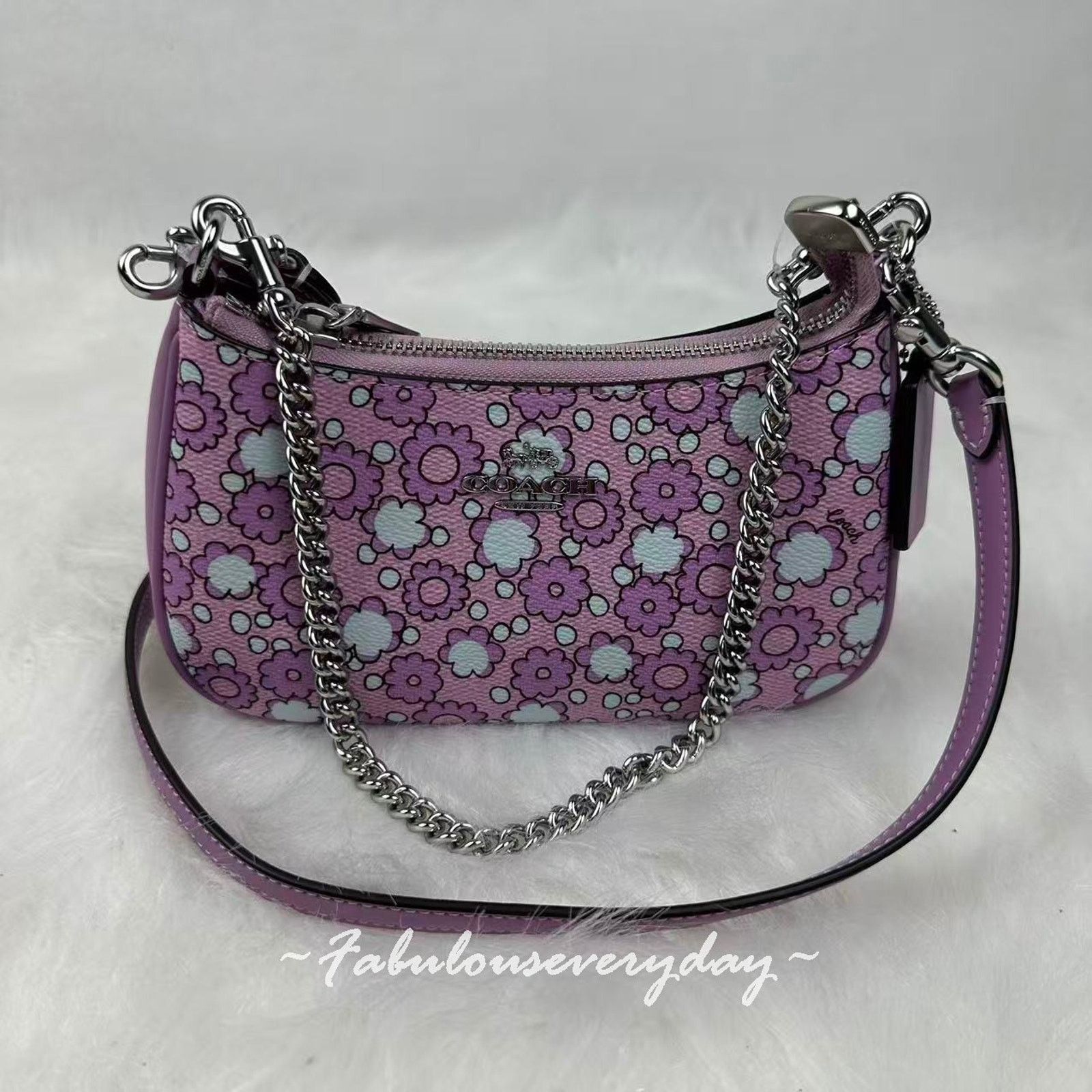 Coach Coach Teri Mini Crossbody Bag Floral Print Canvas/Im/Lilac Size ONE SIZE - 2 Thumbnail