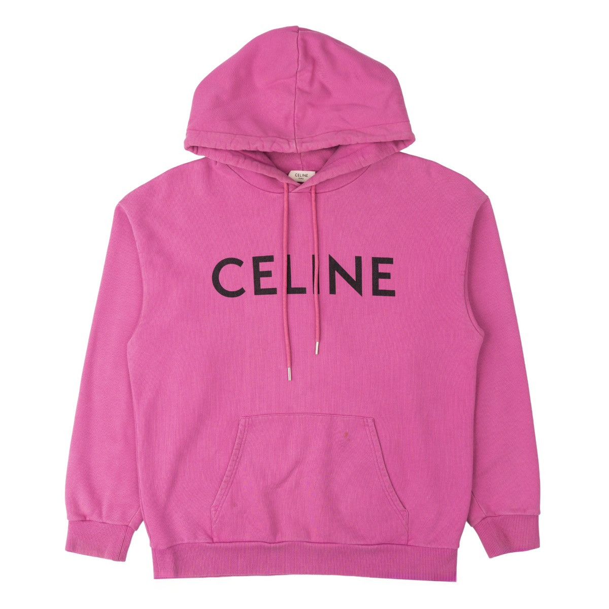 Celine Logo Loose Fit Hooded Sweatshirt Pink Black Size US M / EU 48-50 / 2 - 1 Thumbnail